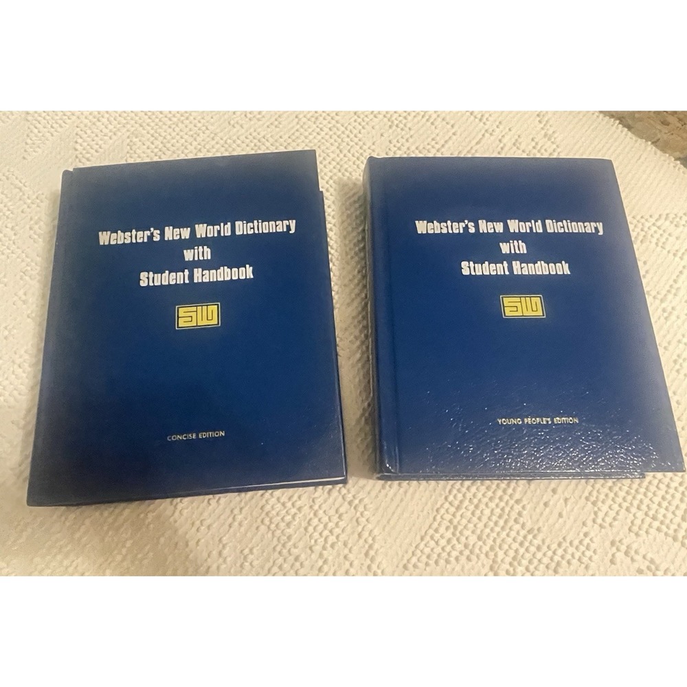 2 Webster's New World Dictionary Student Hndbks Concise & Young People's Ed 1978
